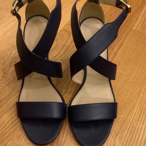 New navy blue J Crew sandal heels